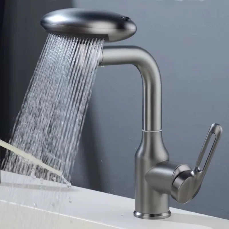 Stainless Steel Bathroom Faucet, Spaceship design 4 mode Drinking Fountain Waterfall