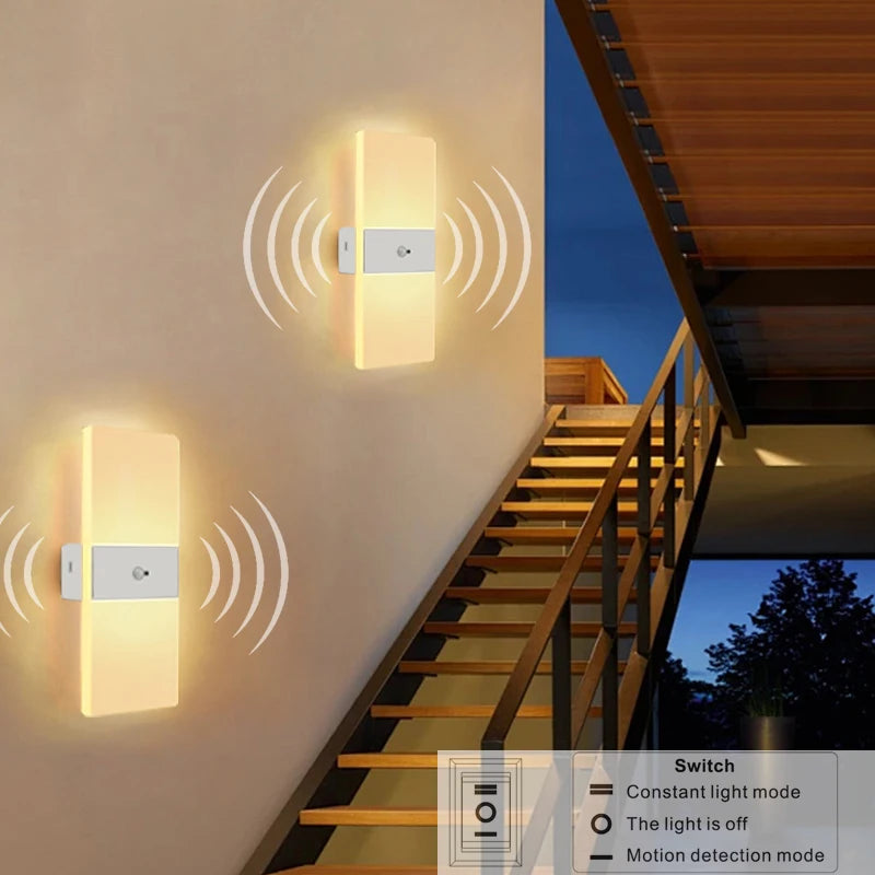 USB Recharge Touch Motion Sensor Switch Indoor Acrylic Night Lights