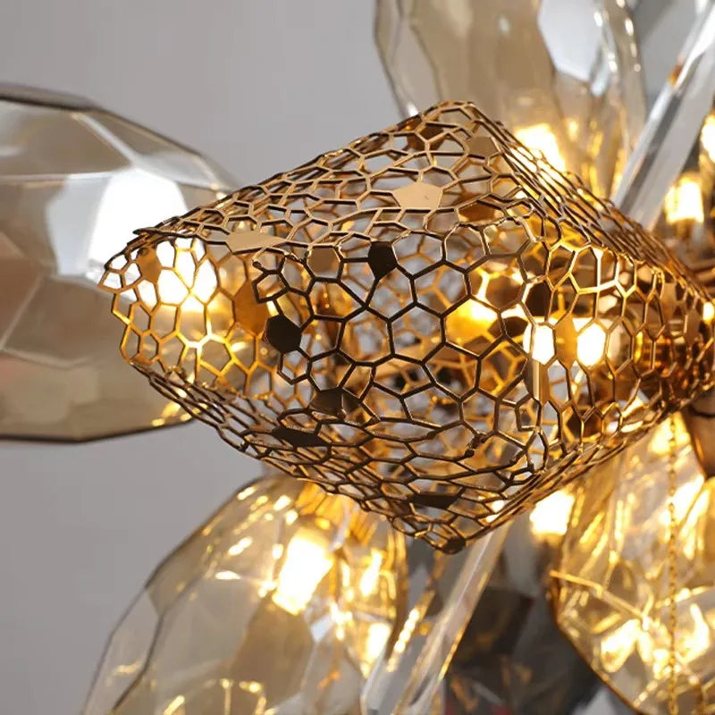 Postmodern Luxury K9 Crystal Chandelier, LED Lighting Cognac Glass Hanging Lights