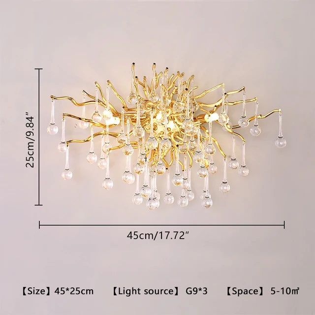 Nordic Luxury Gold LED Crystal Chandelier
