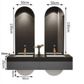 Designer Customized High-end Villa Light Luxury Rock Slab Integrated Basin Bathroom Cabinet in Combination with Double Mirror