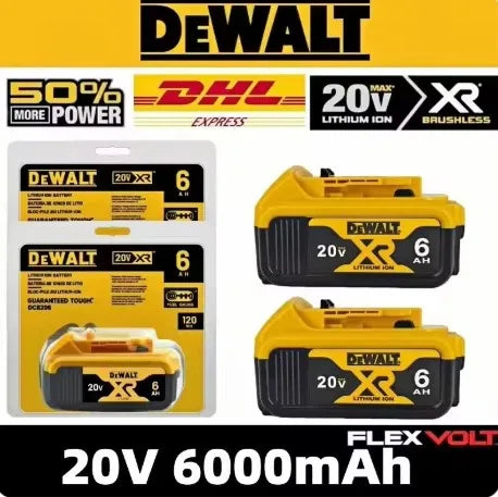 New 100% Original Dewalt 6Ah/5Ah 20V Power Tool Battery DCB206 20V Battery DCB205 DCB200 Air Transport