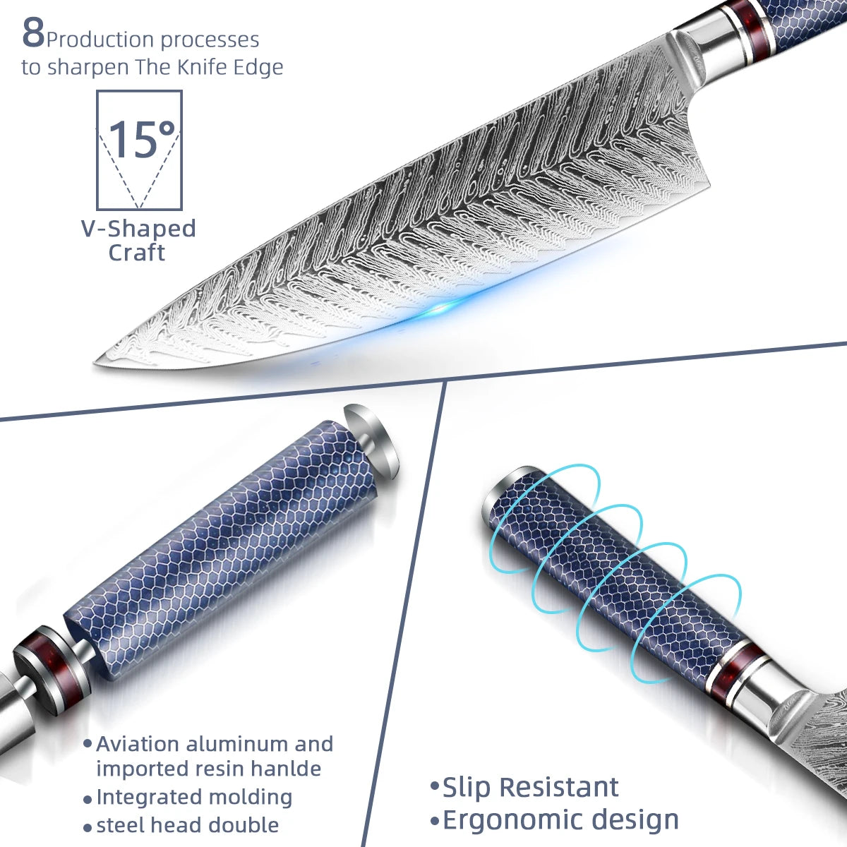 MYVIT Professional kitchen knives 67 Layers Damascus Steel Knife Set 4-8 inch knive Japanese Chef Knifes durable and sharp