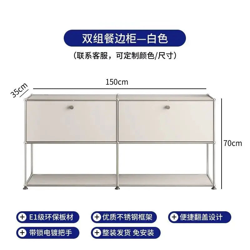 Modern Living Room Cabinet Modular Sideboard Storage Cabinets Combination TV Stand for Customizable Steel Frame Wood  Furniture