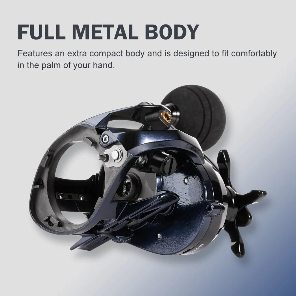 Noeby Inshore Baitcasting Fishing Reel 25kg Max Drag Full Metal Body 6.31 Rear Ratio Big Game Saltwater Fishing Reels