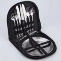 Multi-purpose 2 Person Utensil Picnic Set with Plate Spoon Knife Fork Outdoor Picnic Tableware