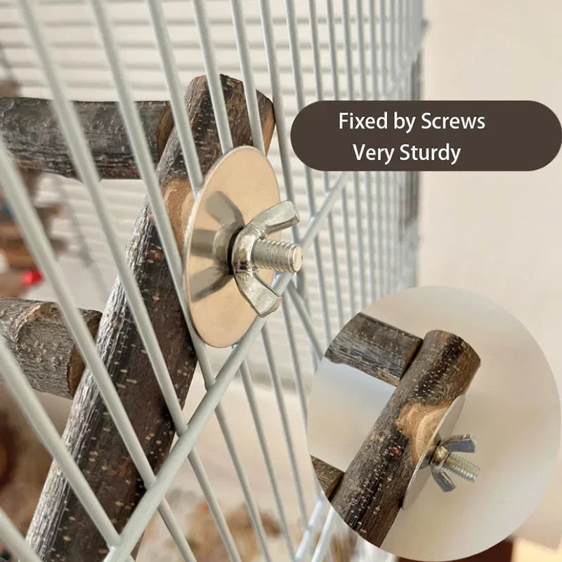 Natural Apple Wood Pet Parrot Raw Wood Fork Tree Branch Stand Rack