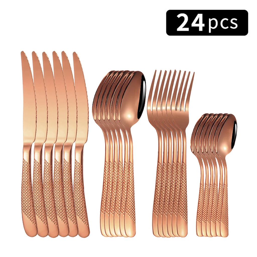 24pc Stainless steel tableware