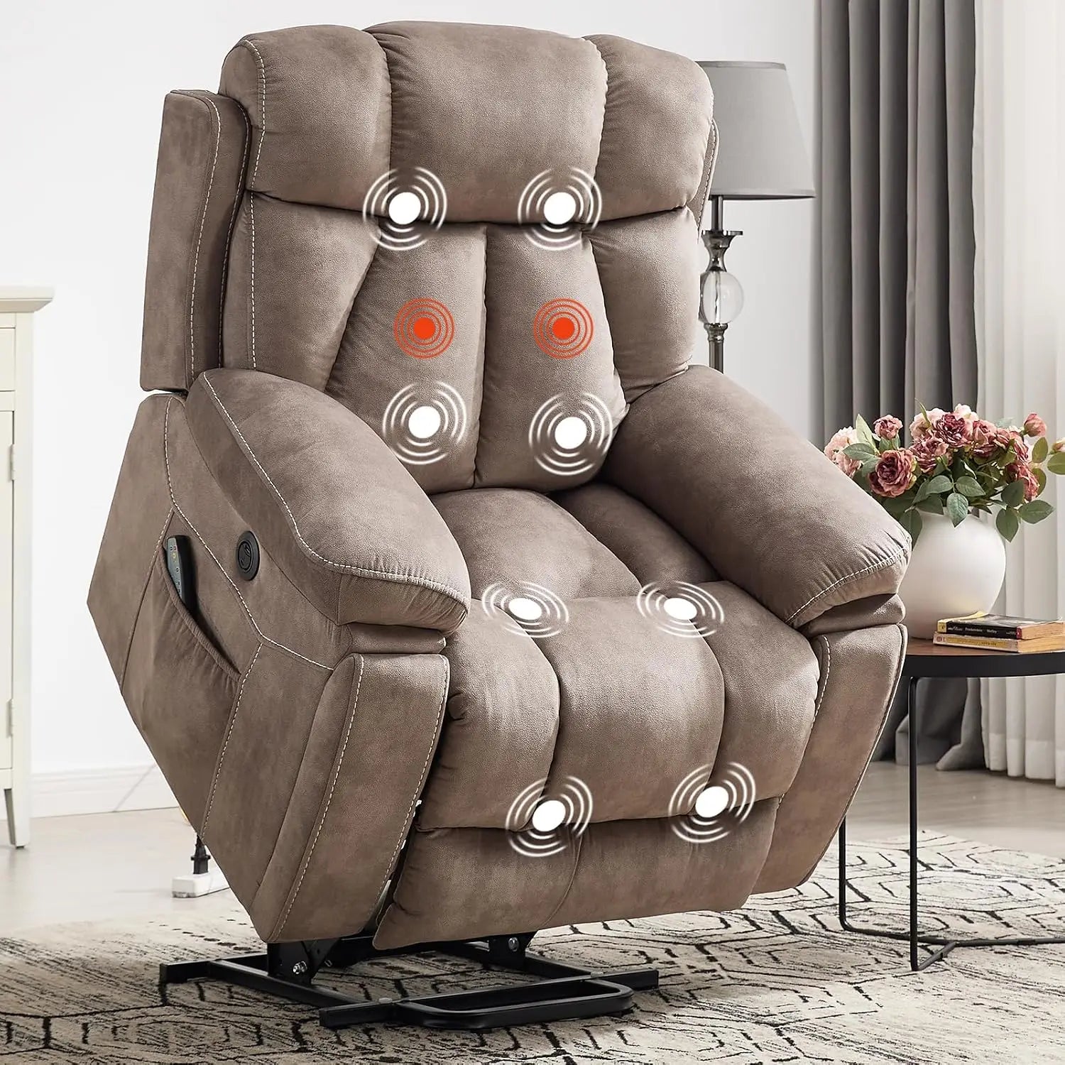 Large Power Lift Recliner Chairs with Massage and Heat for Elderly Big People,