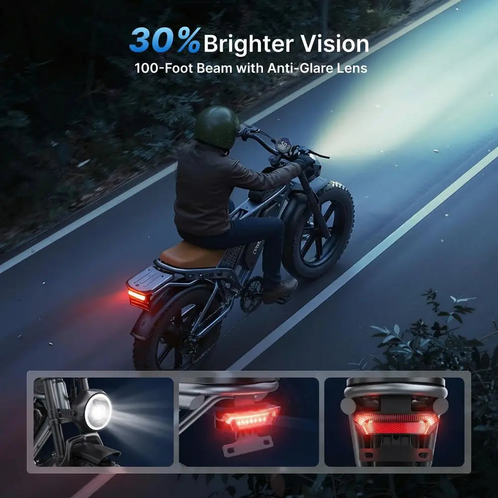 High-Performance 28MPH Electric Dirt Bike, 48V 20AH/35AH/60AH Battery, 70-160 Mile Range, Dual Suspension E-Bike