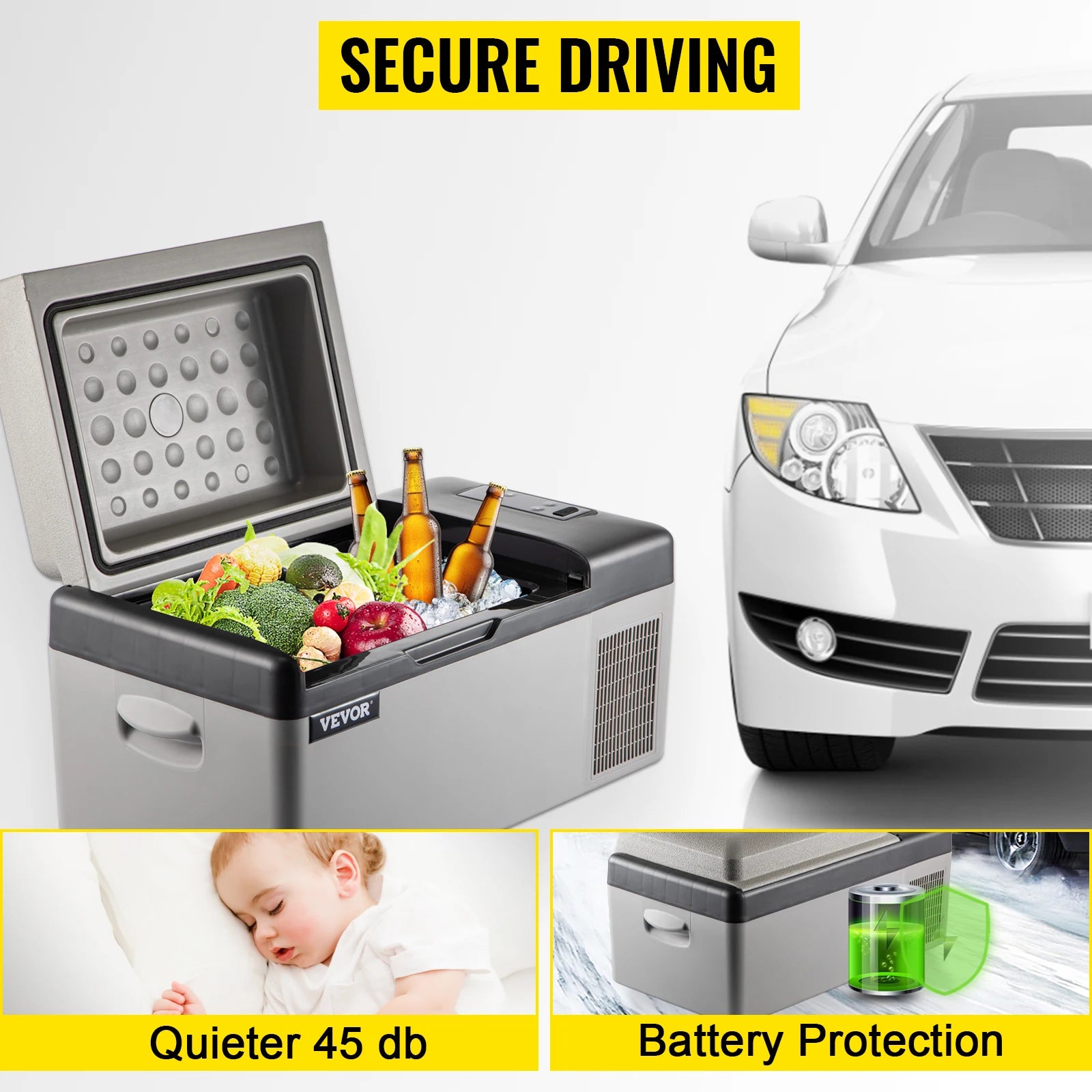 SucceBuy 15L - 55L Car Refrigerator, Mini Fridge Freezer