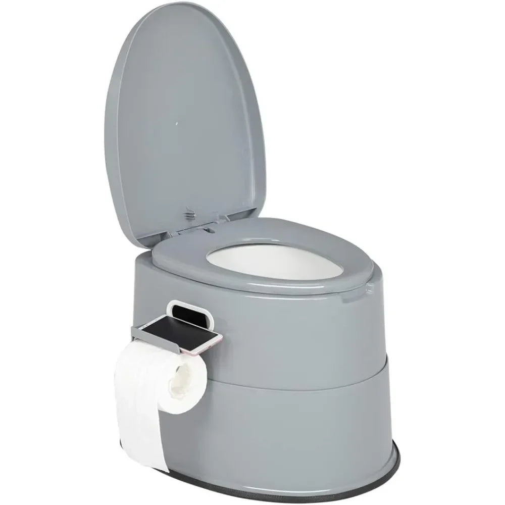 Portable Toilet Camping Commode with Detachable Inner Bucket Removable Paper Holder