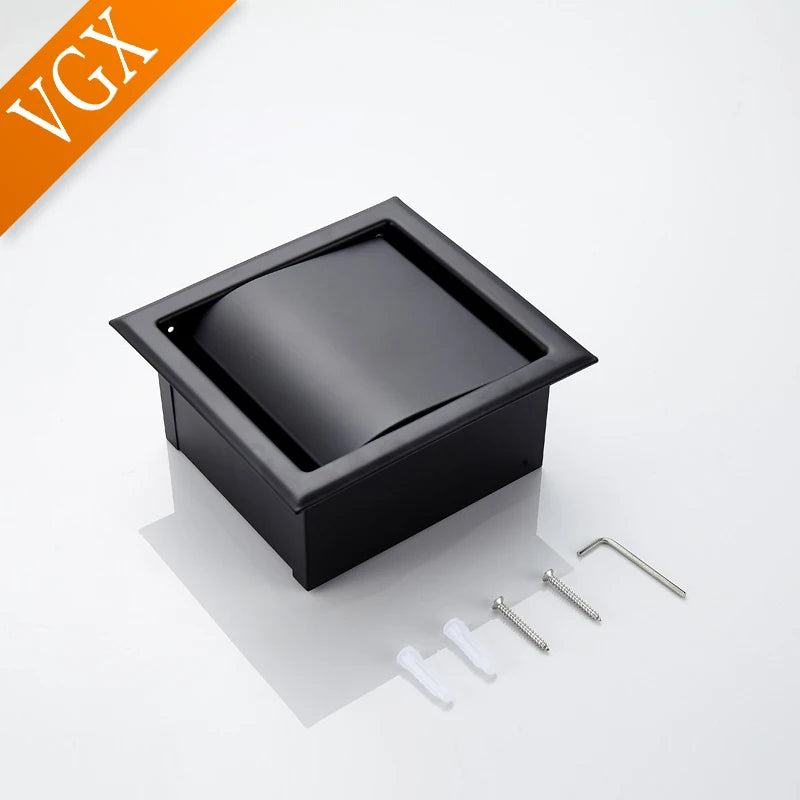 VGX Embedded Wall Mount Stainless Steel Toilet Paper Holder