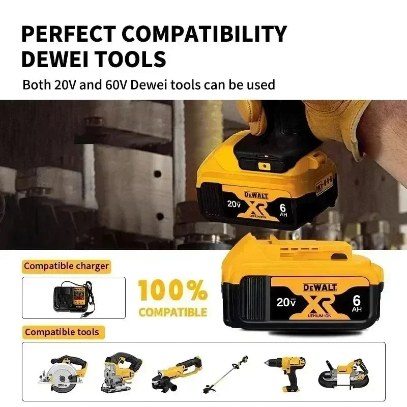 New 100% Original Dewalt 6Ah/5Ah 20V Power Tool Battery DCB206 20V Battery DCB205 DCB200 Air Transport