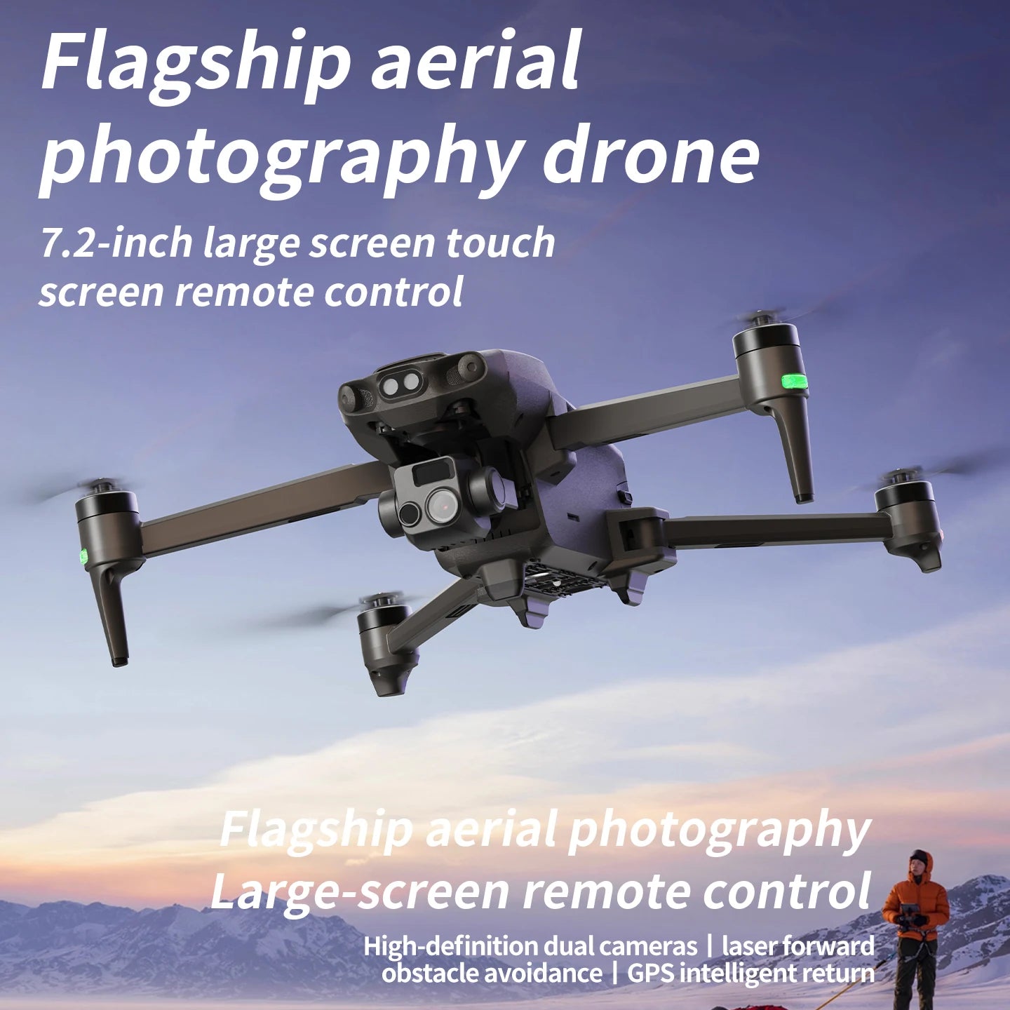 S800 4K GPS Drone 7.2" HD Screen Controller 50 Min Flight Time 6KM Long Range 3-Axis Gimbal Follow Me Perfect Travel Vlogging
