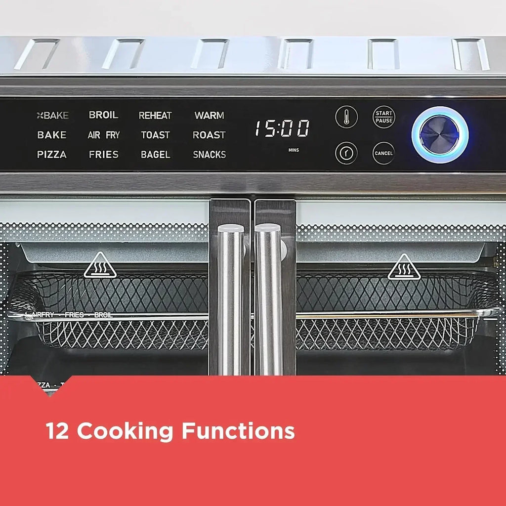 Crisp 'N Bake Air Fryer Toaster Oven Combo, 12 in 1 Countertop Convection Oven Cooks Food Fast, Fits a Whole Pizza