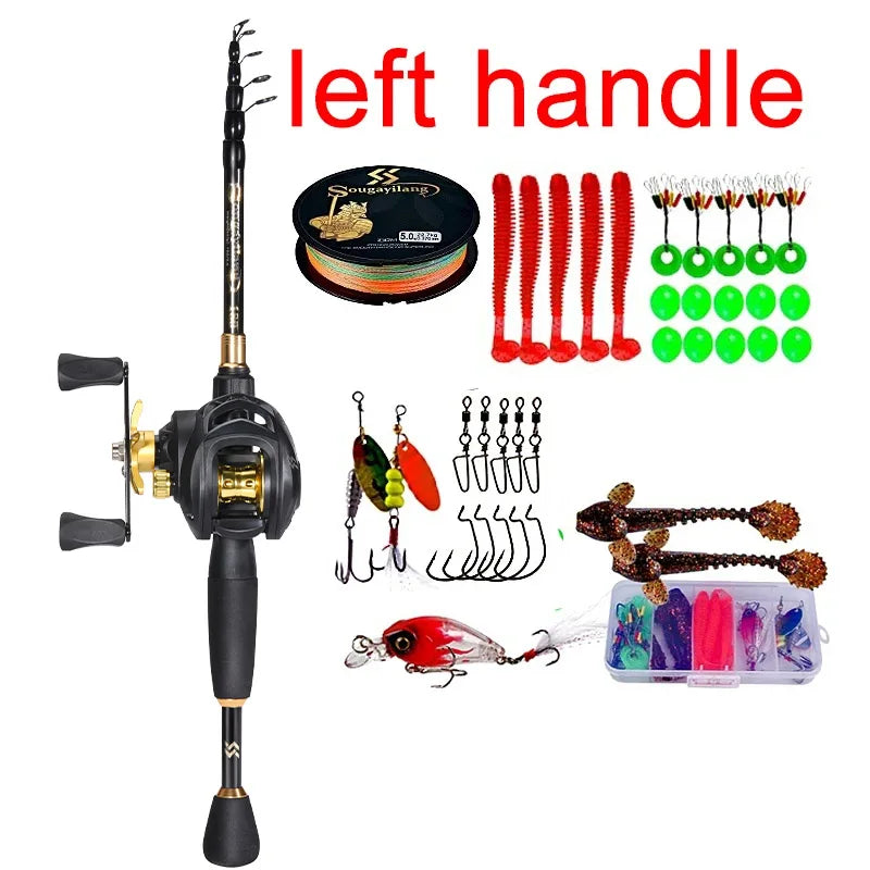 Sougayilang 1.8-2.4m Telescopic Casting Fishing Combo
