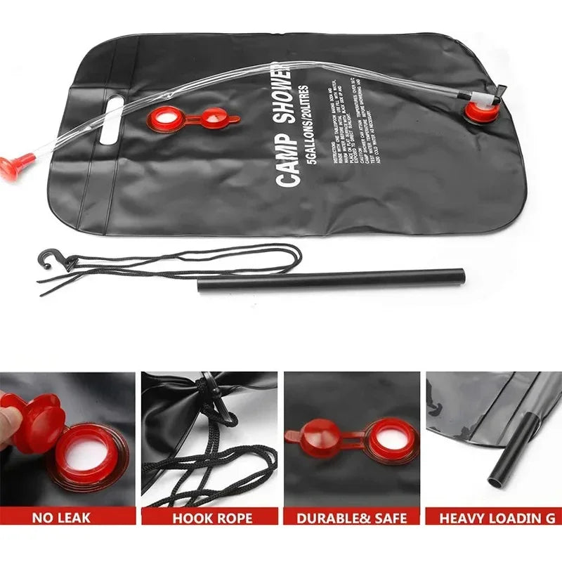 Outdoor Shower Bags 20/40L Bath Outdoor Bag Water Bag Solar Shower Foldable Camping Sun Compact Heated Water Shower Bags Scrubbi