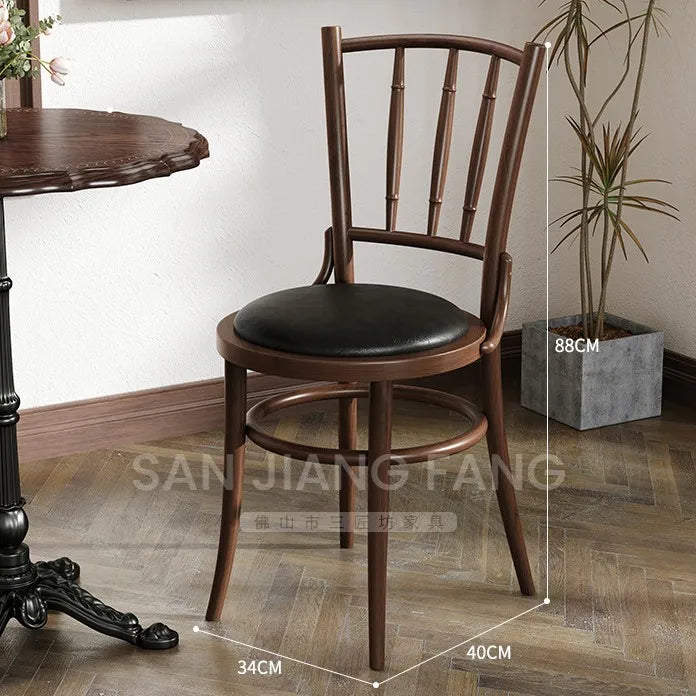 American Retro Cafe Solid Wood Table and Chair Combination Milk Tea Dessert Bakery Restaurant Commercial Dining Table and Chair