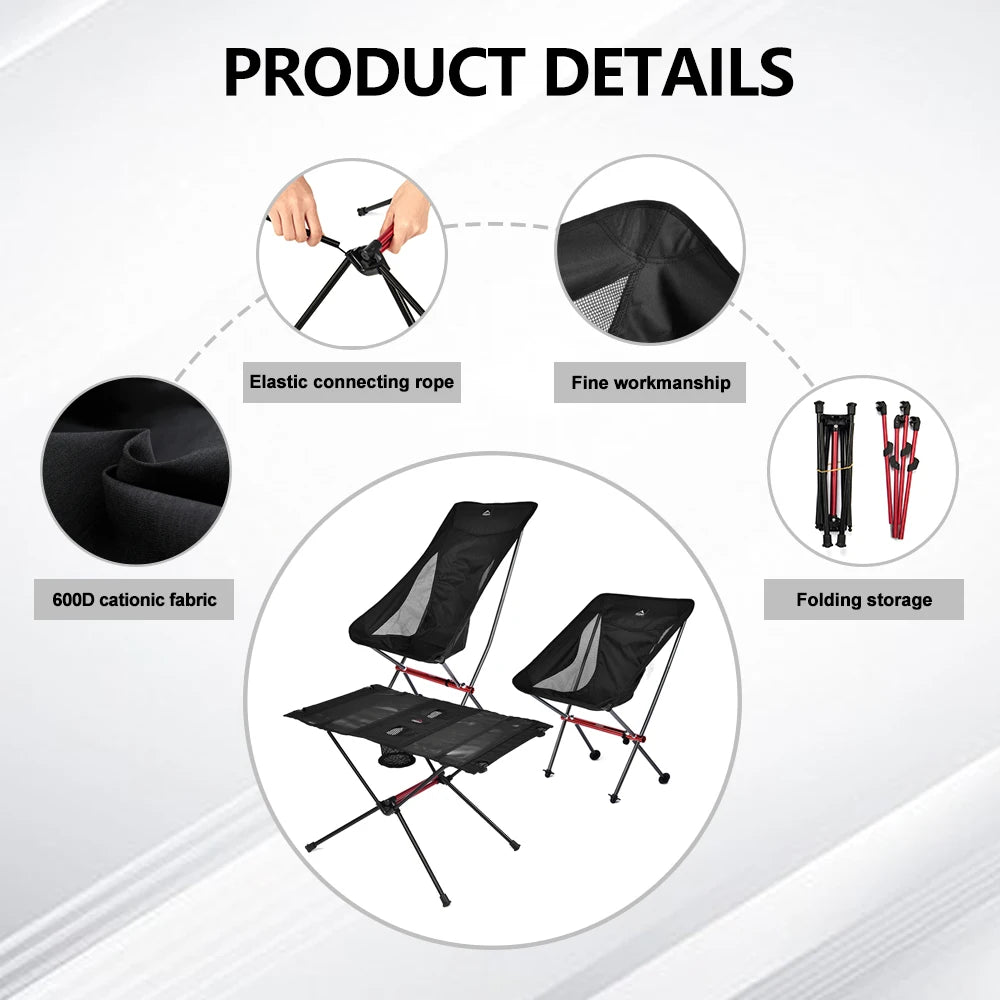 Outdoor Folding Chairs and Camping table.