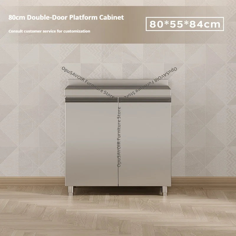 304 Stainless Steel Cabinet Kitchen Wall Cabinet Multifunctional Combination Dish Cabinet, Integrated Stove and Sink Base JT40