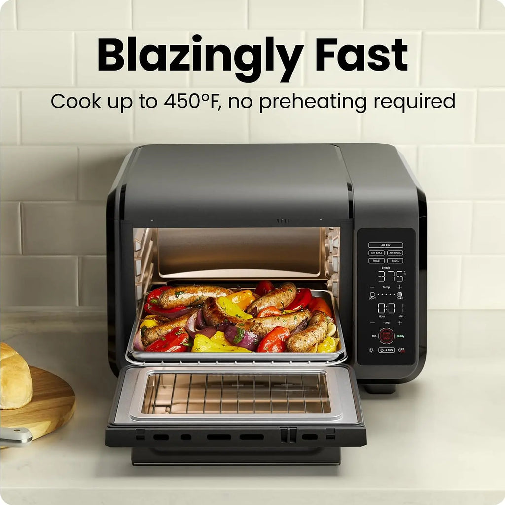 Air Fryer Toaster Oven Combo, Countertop Oven for Quick & Healthy Meals, Bake, Broil, Air Fry, Toast, and Bagel Functions
