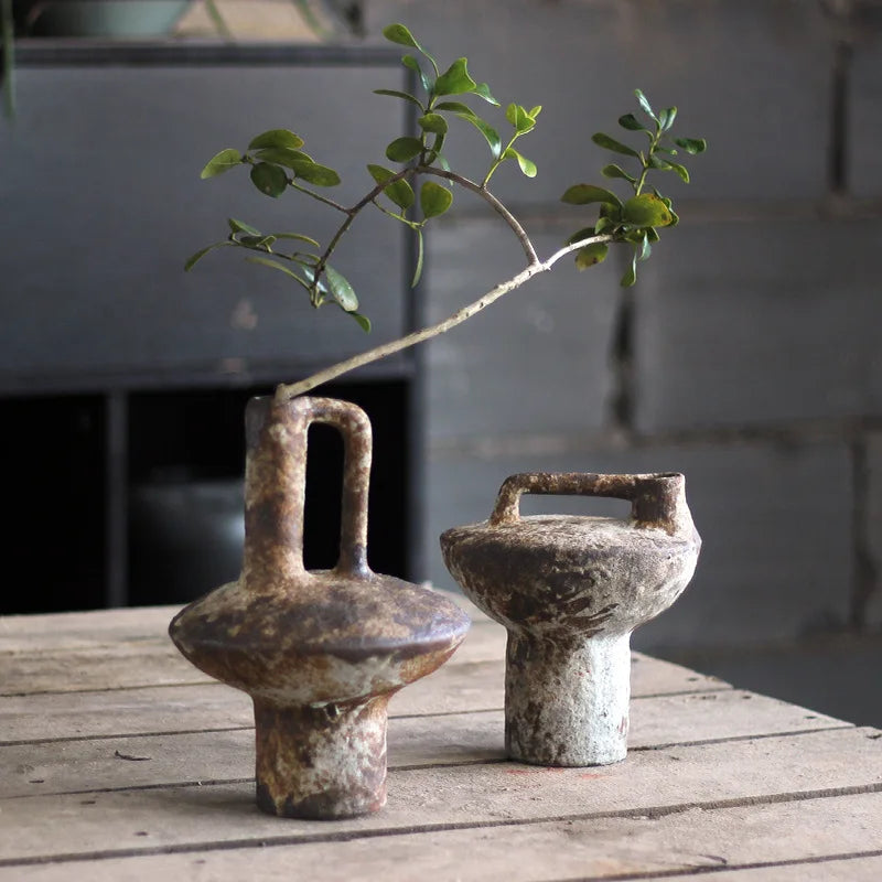 Retro Nostalgic Rough Clay Pottery Vases