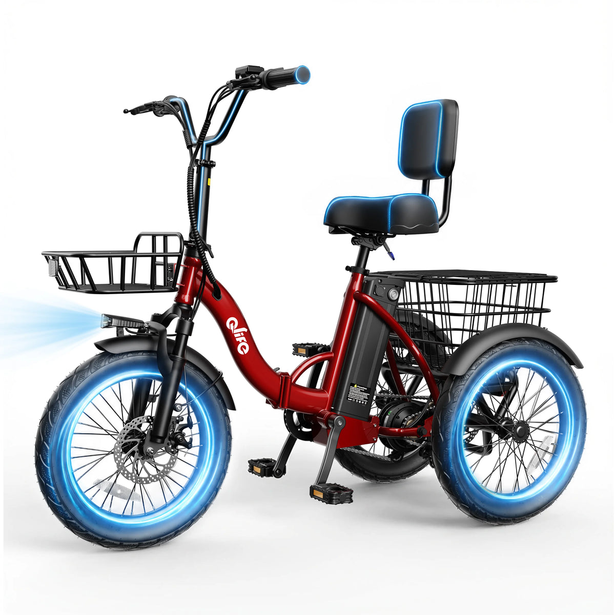 18''X3" Fat Tire Electric Tricycle, 18MPH Up to 50 Miles