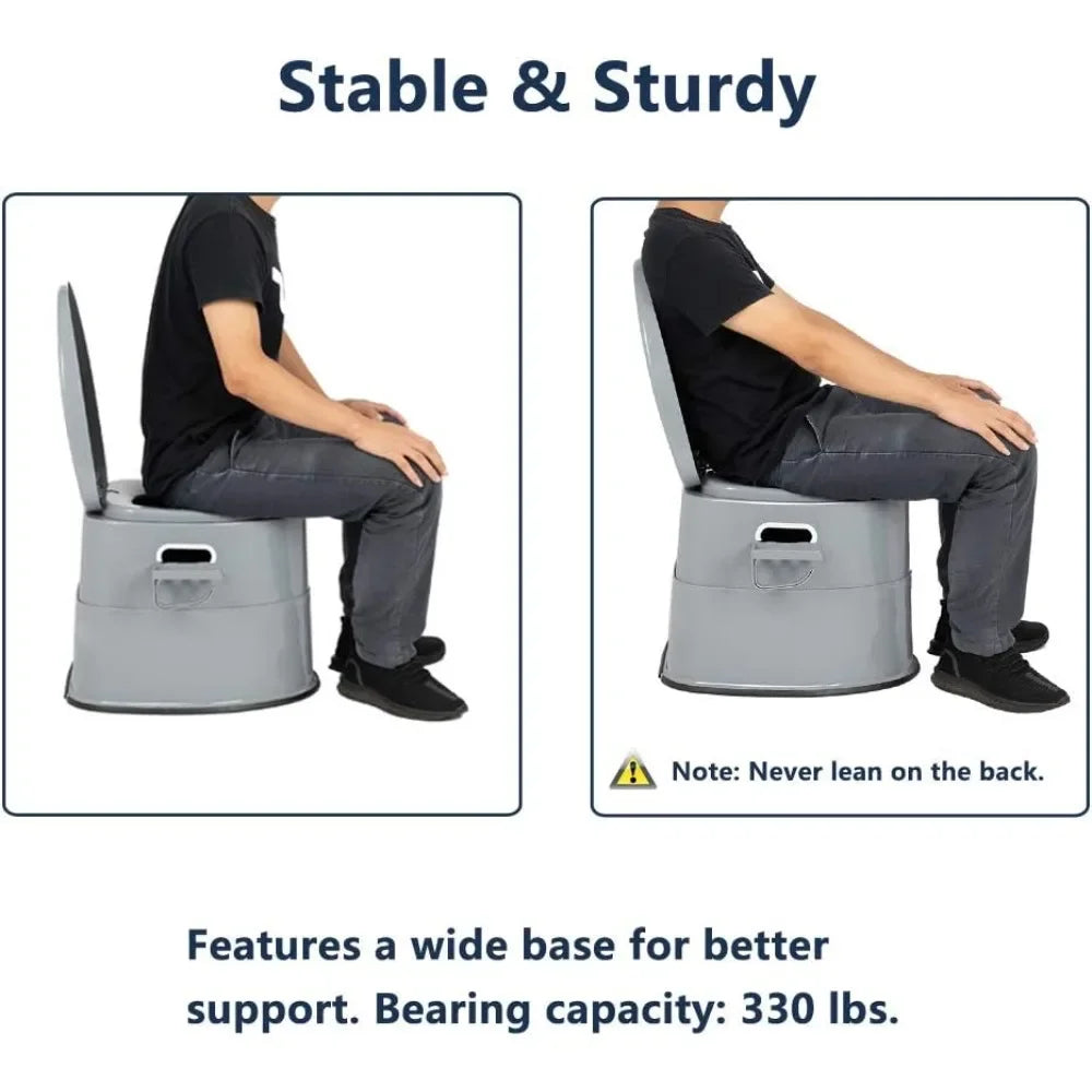 Portable Toilet Camping Commode with Detachable Inner Bucket Removable Paper Holder