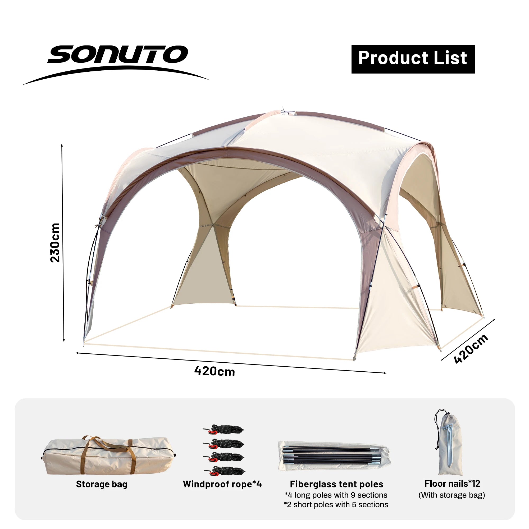 Sonuto Extra Large Dome Canopy Pop-up Tent