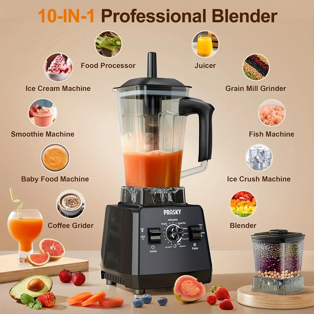 PRASKY 2400W Blender and Grinder Combo