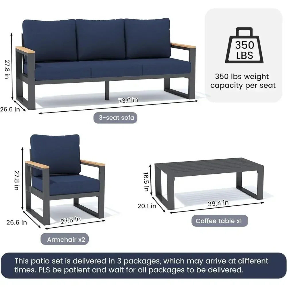 Patio Furniture Set, All Weather Outdoor Sectional Set