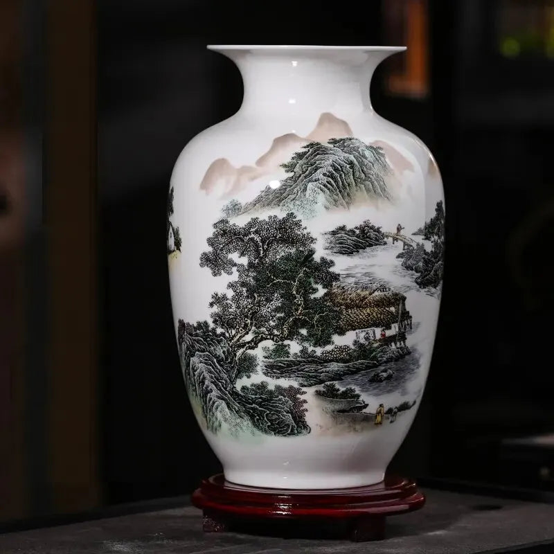 Bone China Flower Vase, Home Decor, Chinese Tradition Vases for Flowers, Ceramic Vase Decoration Home, Living Room
