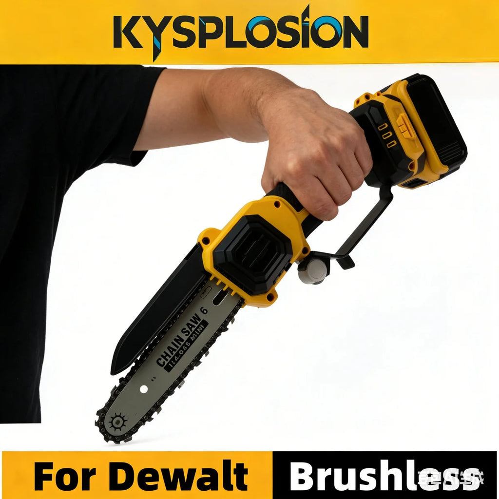 Brushless Chainsaw Cordless Electric Chain Saw, Needs DeWALT 18/20V Battery
