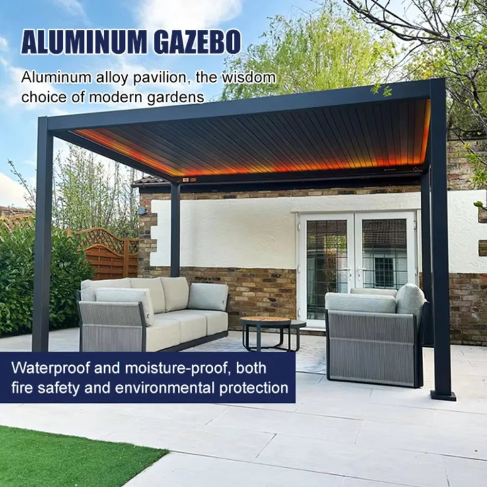 Custom Size Aluminum Pergola, Aluminum Louvered Roof