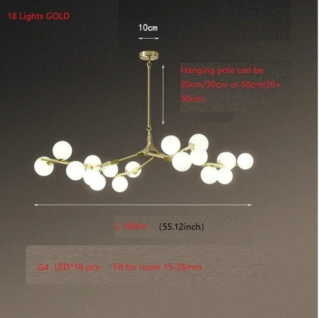 Nordic New Molecular Glass Ball Chandelier