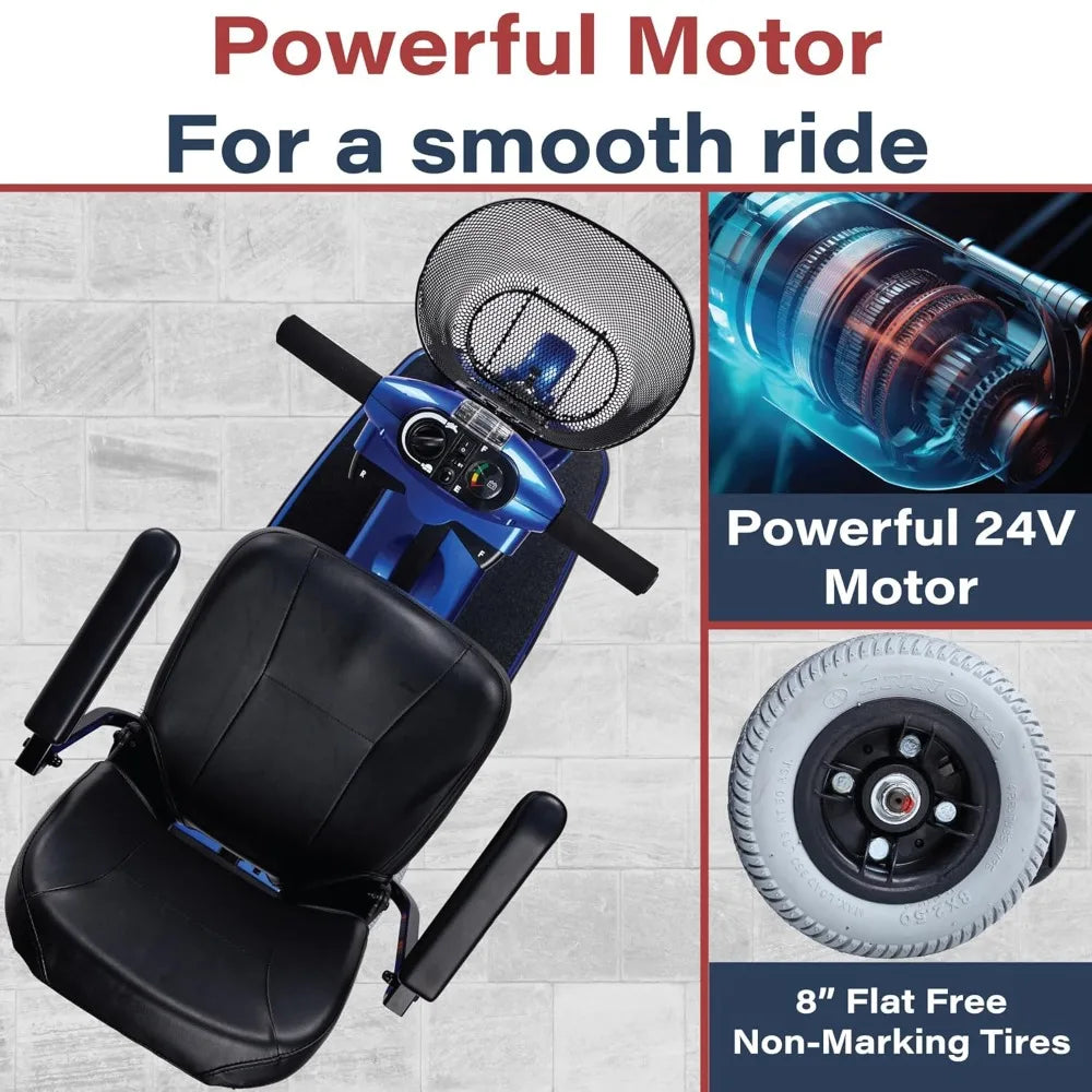 Zipr 3 Wheel Mobility Scooter - Electric Powered Portable Folding Wheelchair