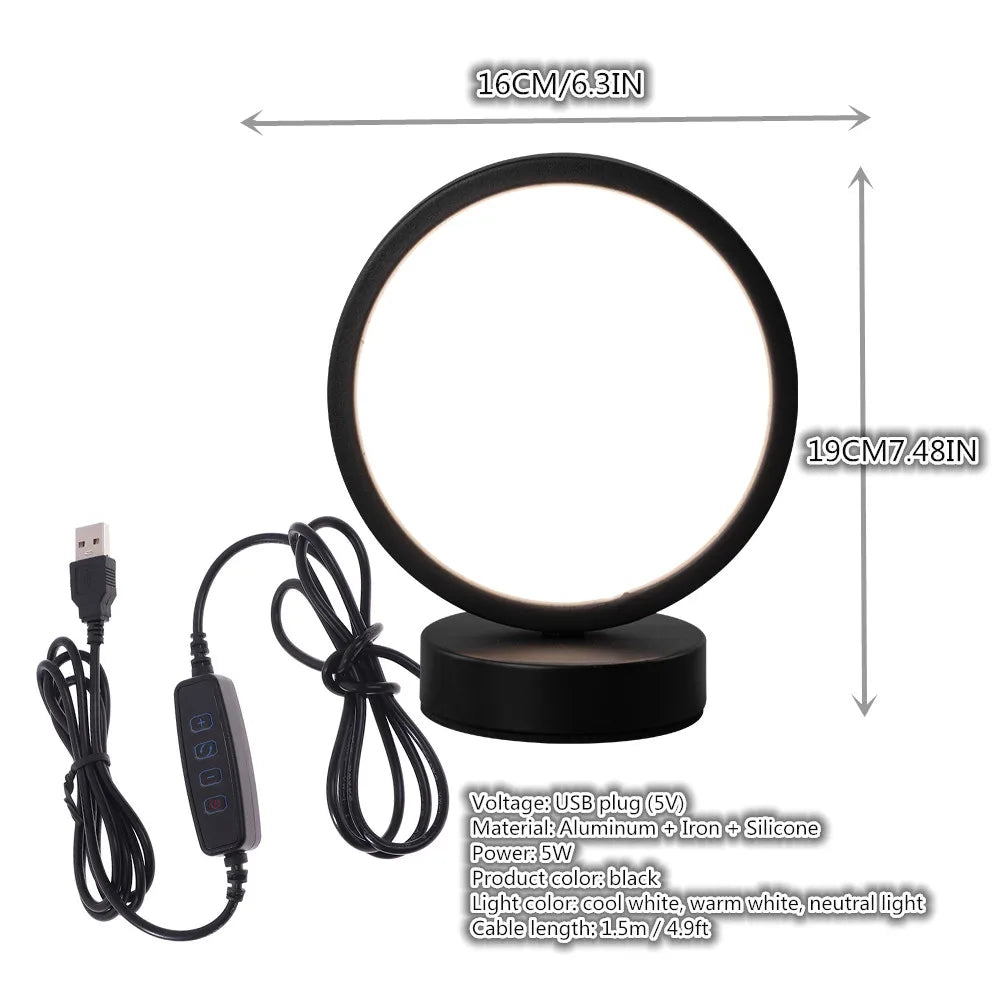 Nordic Style LED Circular Table Lamp