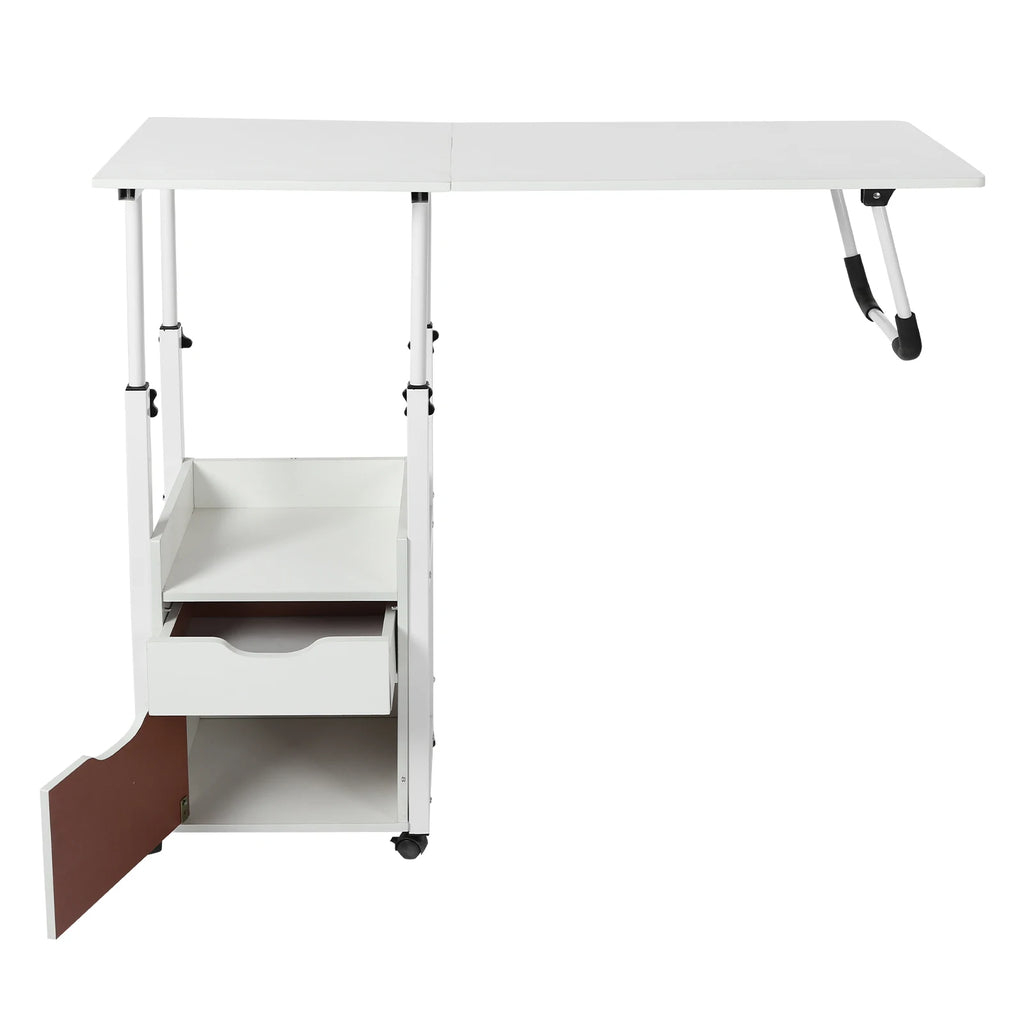 Movable Bedside Table Warp-Proof Overbed Desk, Height Adjustable EASY Cleaning Multi-Function Bed Table