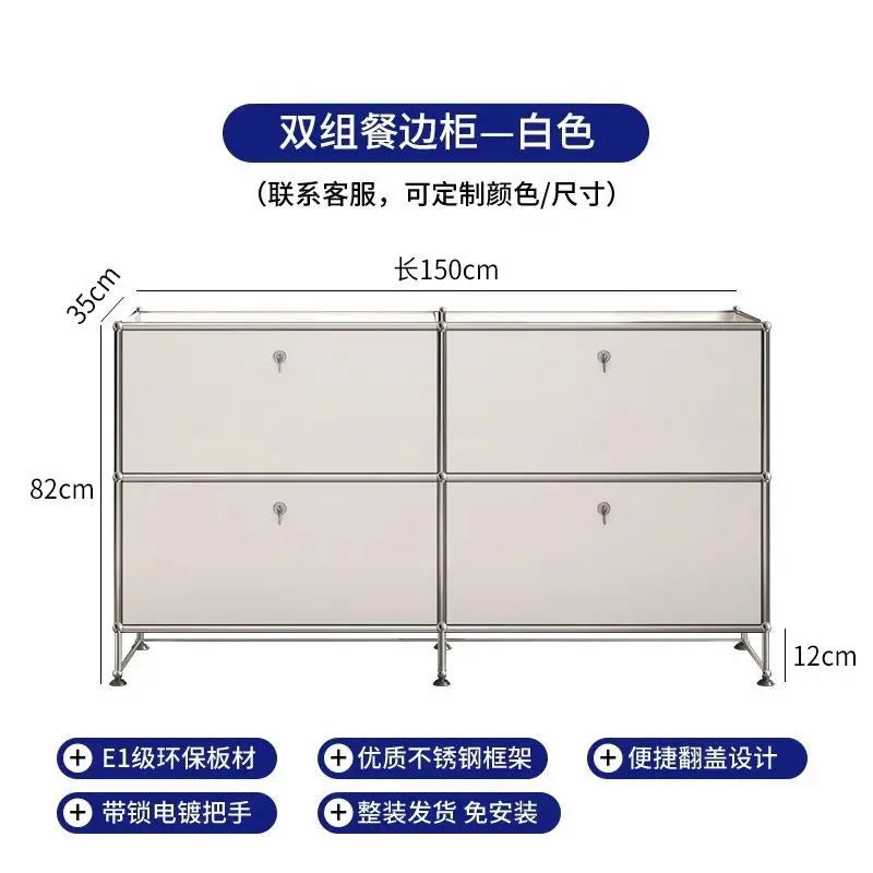 Modern Living Room Cabinet Modular Sideboard Storage Cabinets Combination TV Stand for Customizable Steel Frame Wood  Furniture