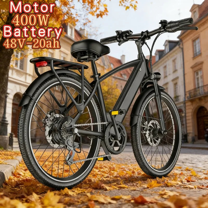 48V20AH lithium-ion battery 400W brushless motor 26-inch E-Bike