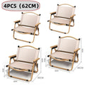 4/2/1PCS-khaki Camping Chair Portable Outdoor Chair Aluminum Alloy Wood Grain Folding Chair