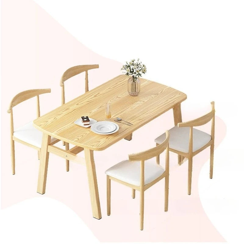 Modern Minimalist Dining Table Set with 4 Chairs