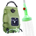 Portable Military Green 20L Solar Heated Shower Bag Outdoor Camping Bath Shower Water Bag for Bathing and Grooming Camping Gear