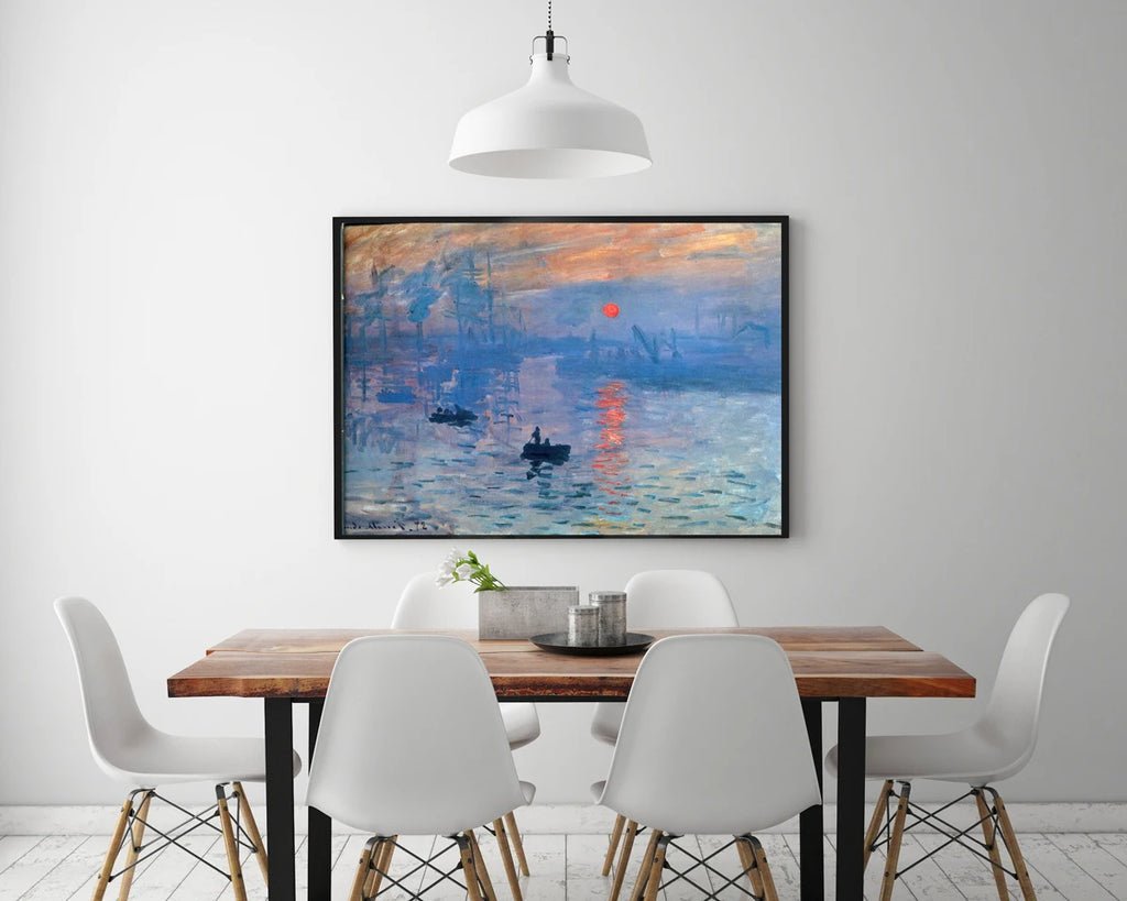 100% Handmade High Quality Famous Impressionism Oil Painting Reproduction on Linen Canvas,Impression Sunrise by Claude Monet 030