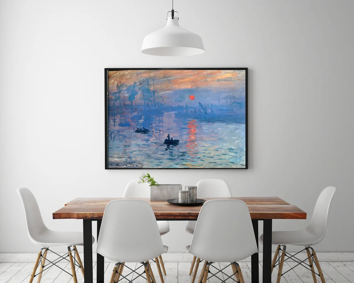 100% Handmade High Quality Famous Impressionism Oil Painting Reproduction on Linen Canvas,Impression Sunrise by Claude Monet 030