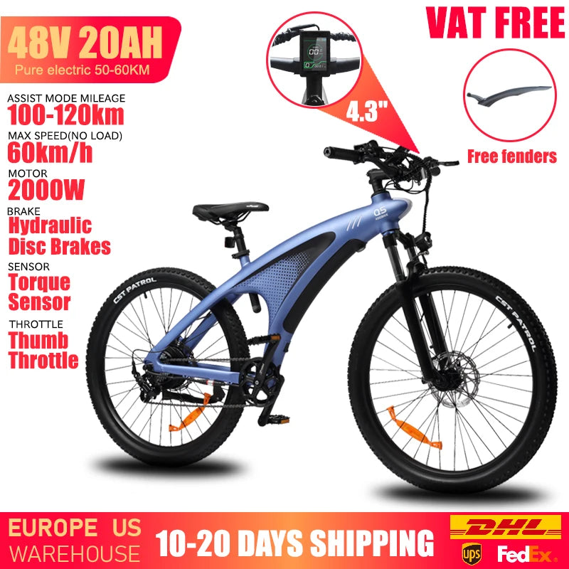 HUANCI Q5 Electric Bikes for Adults 1000W 48V 13AH Ebikes