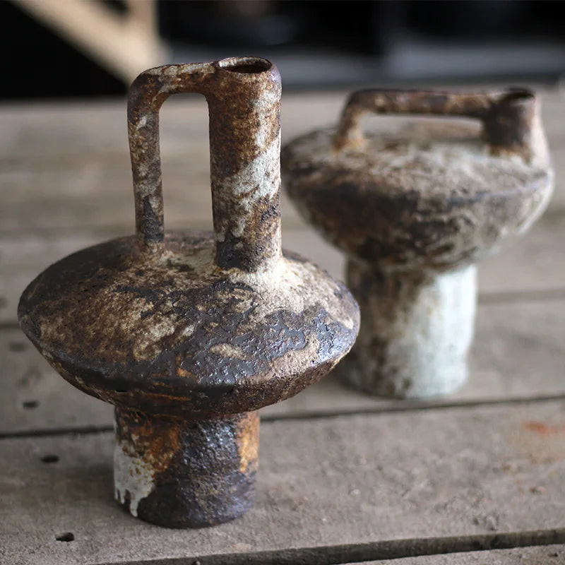 Retro Nostalgic Rough Clay Pottery Vases