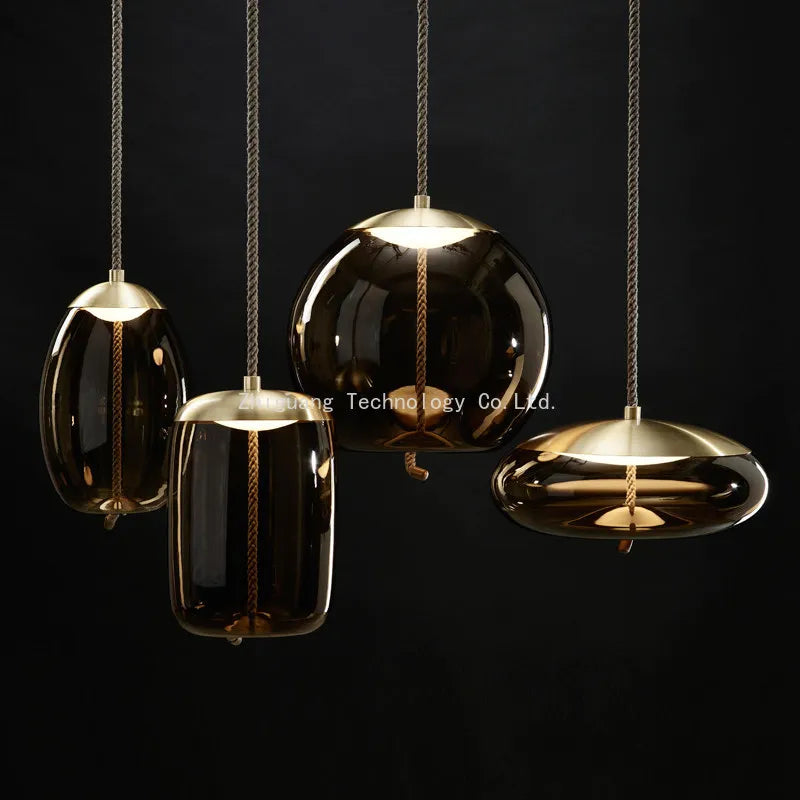 Nordic Style Designer Postmodern Luxury Glass Single Head Pendant Lamp, Creative Art Bar Dining Lighting Fixture