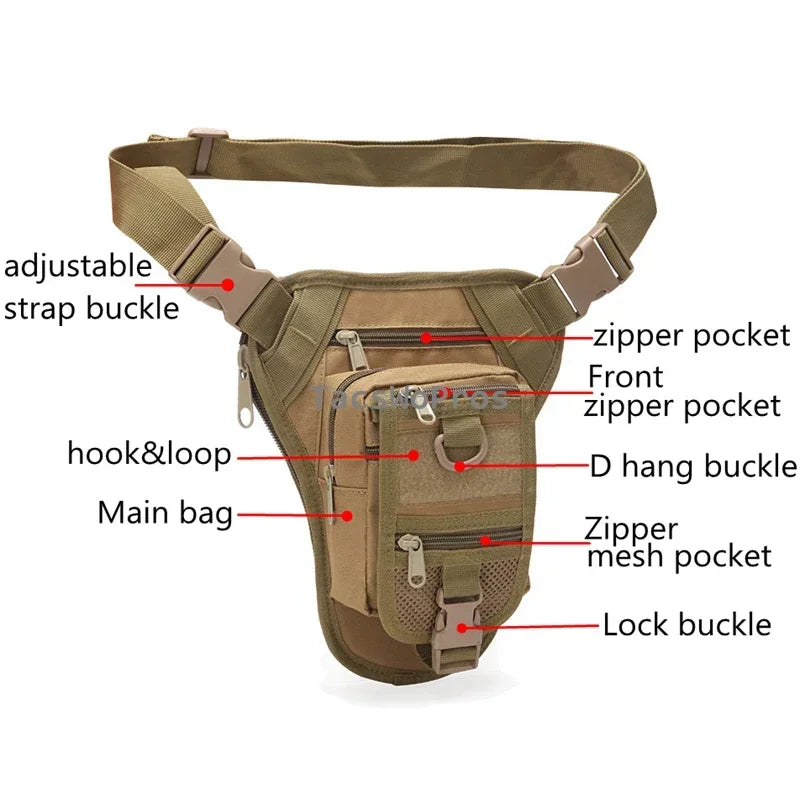 Tactical Drop Leg Bags Men Women, Waist Pack, Adjustable Strap